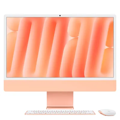 iMac 24-inch with Retina 4.5K display: Apple M4 chip with 8‑core CPU and 8‑core GPU, 16GB, 256GB SSD - Orange