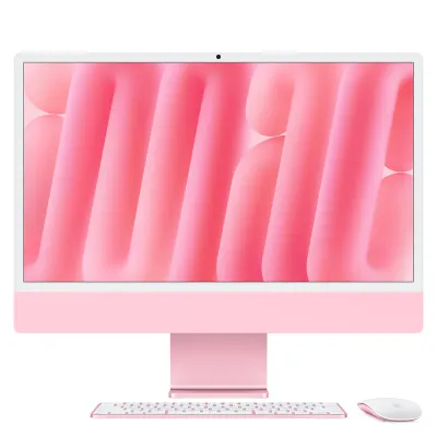 iMac 24-inch with Retina 4.5K display: Apple M4 chip with 8‑core CPU and 8‑core GPU, 16GB, 256GB SSD - Pink