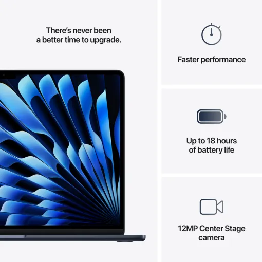 New MacBook Air 15-inch: M4, 16GB, 256GB - Midnight | Mac-Ave